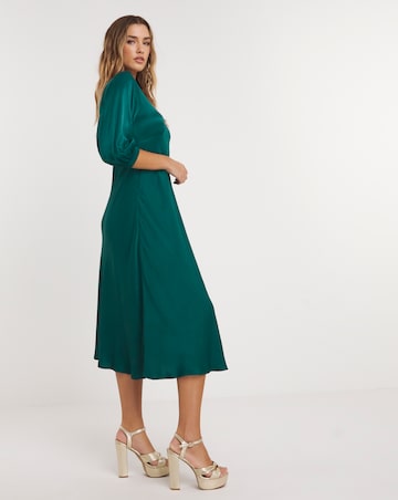 Joanna Hope Heavy Satin Midi Dress