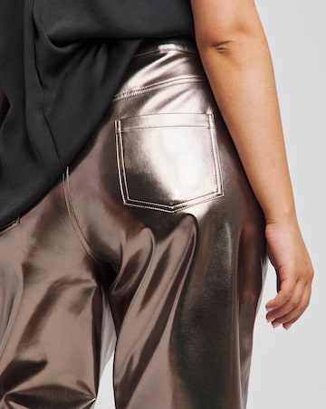 Joanna Hope Bronze Metallic PU Trousers