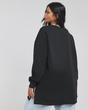 Black Side Split Sweatshirt Tunic