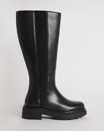 Calista Knee High Chelsea Boots Extra Wide EEE Fit Super Curvy Calf
