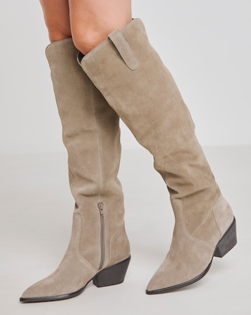 Kairo Suede Over the Knee Multi Wear Western Boots Wide E Fit Super Curvy Calf