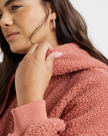 Dusty Pink Borg Zip Through