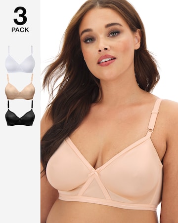 Naturally Close 3 Pack Claire White/Black/Beige Moulded Full Cup Non Wired Bras