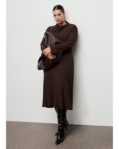Mango Draped Neck Midi Dress