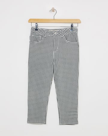 Simply Be Gingham Printed Denim Capri Jeans