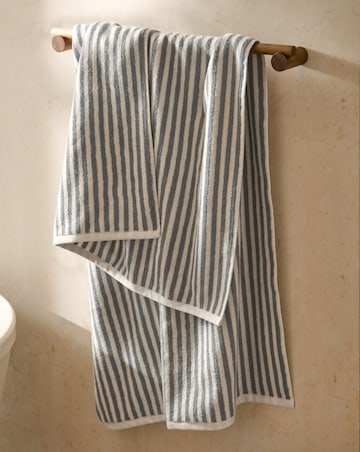 Yard Hebden Stripe Cotton Towel - Grey