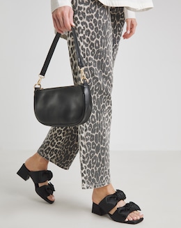 Camelia Double Bow Low Heeled Sandals - Wide Fit (E)