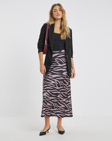 Simply Be Zebra Print Satin Maxi Skirt