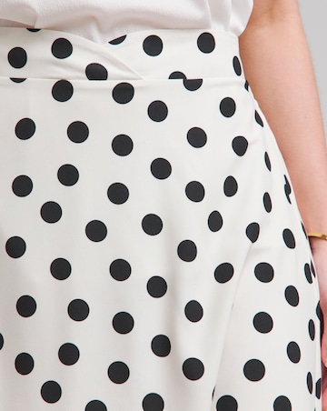 Flounce London Ivory Crepe Spotted Midaxi Skirt