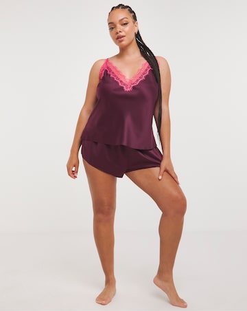 Ann Summers Cerise Satin Cami Set