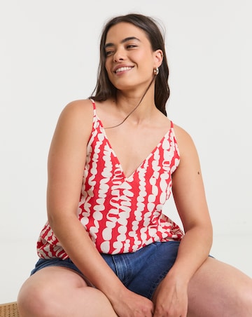 Simply Be Pink Print V Neck Cami