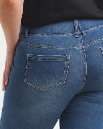 Mid Wash Stretch Skinny Pull On Jeggings