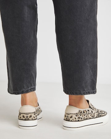 Cali Slip On Canvas Trainer Wide E Fit