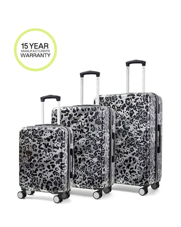 Rock Savannah Leopard 3pc Suitcase Set