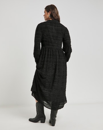 Native Youth Brushed Tonal Stripe Smock Maxi Dress