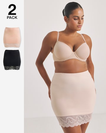 MAGISCULPT Firm Control (2 Pack) Shape And Sculpt Half Slips Black/Blush