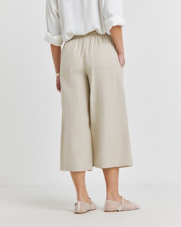 Stone Easy Care Linen Mix Wide Leg Culotte