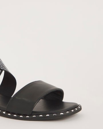 Jade Stretch Cross Flat Sandals - Wide Fit (E)
