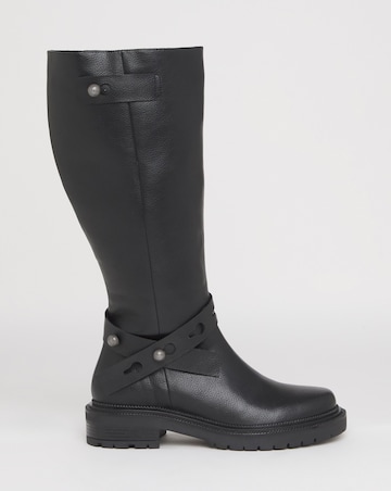 Veronica Knee High Wrap Detail Boots Wide E Fit Curvy Calf