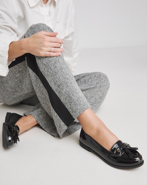 Simply Be Tampa Low Cut Tassel Loafers Extra Wide EEE Fit