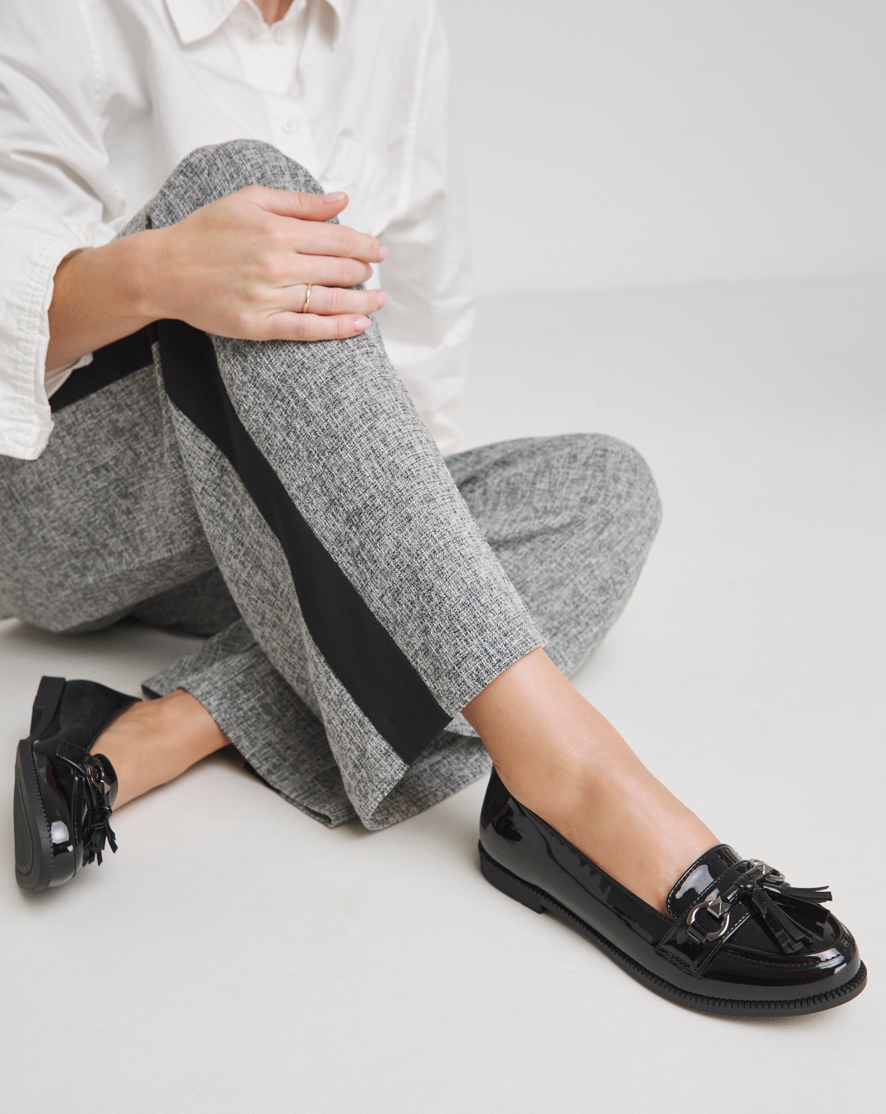 Simply Be Tampa Low Cut Tassel Loafers Extra Wide EEE Fit