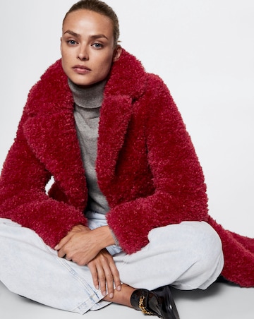 Mango Eureka Fur Boucle Coat