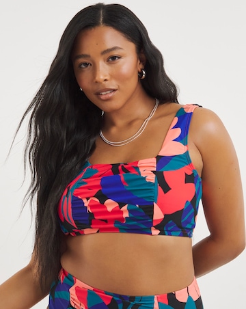 Tropical Mix And Match Square Neck Bikini Top
