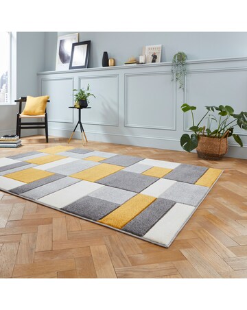 Think Rugs Matrix Modern Geometric Rug - Blocks