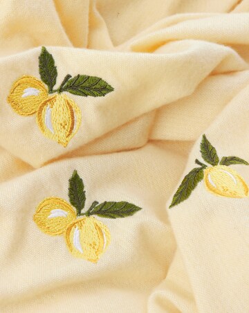 Furn. Fruits Lightweight Lemon Embroidered Throw