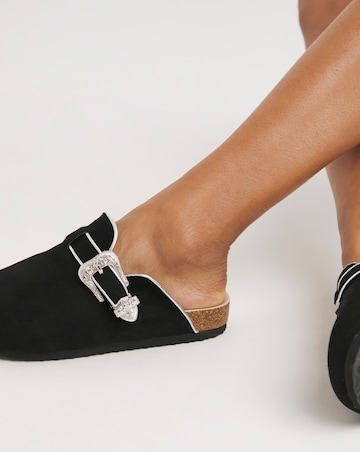 Ellie Footbed Closed Toe Mule Shoe Wide E Fit