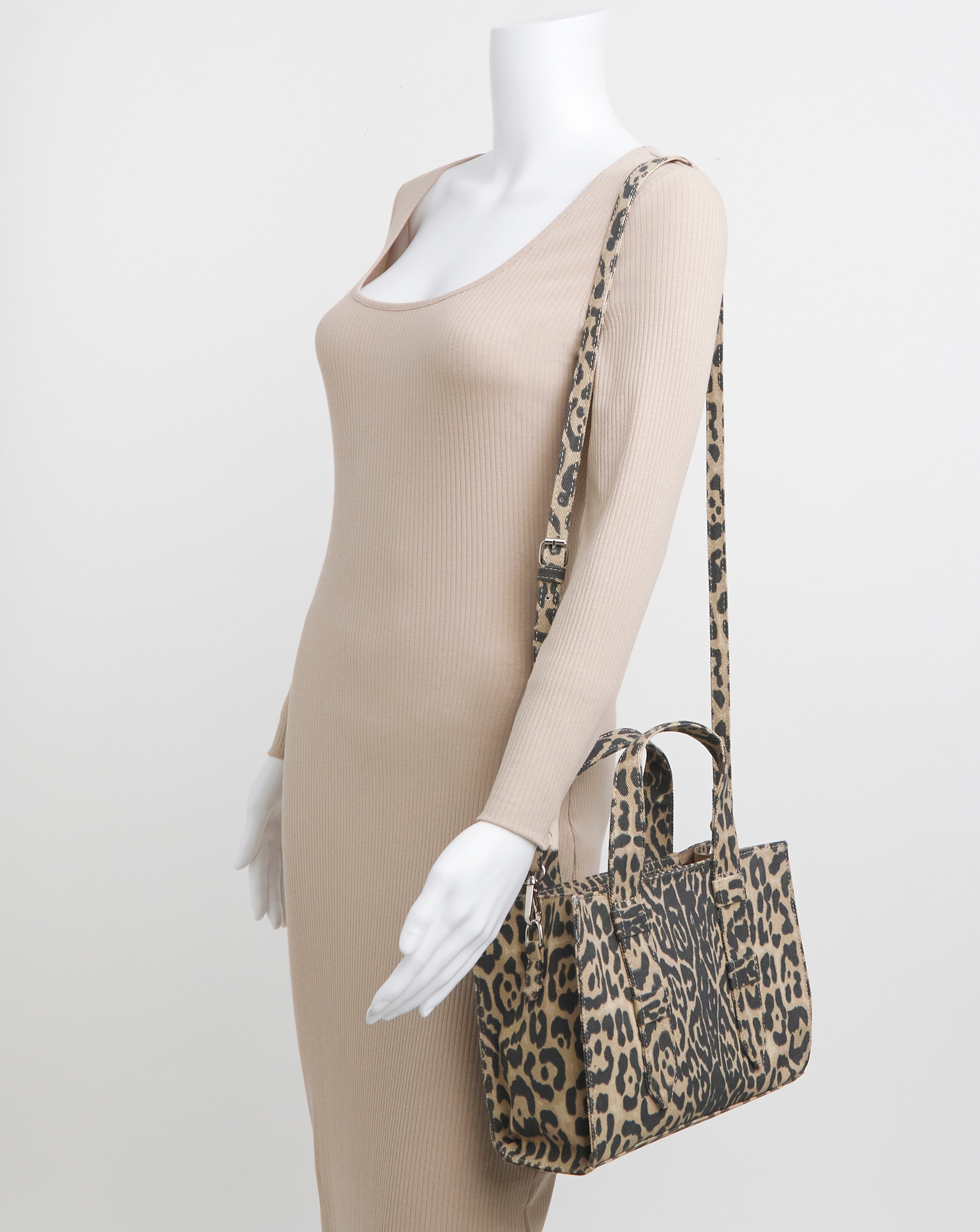 ★TOUT Y EST★ Casually boxy shopper bag 53 leopard beige G5 Beige Leopard XL shopper bag