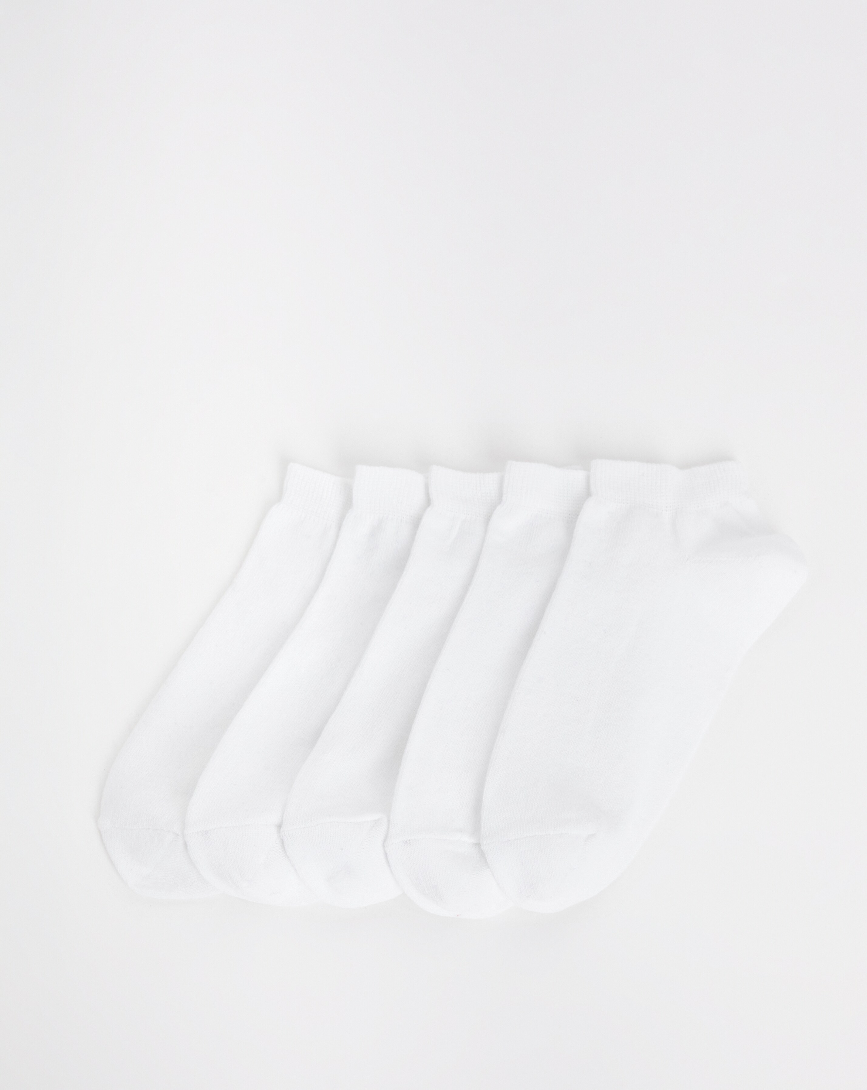 Pretty Secrets (5 Pair Pack) Super Value Trainer Liner Socks (Wide Fit) White