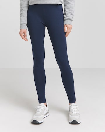 Navy Cotton High Waisted Leggings