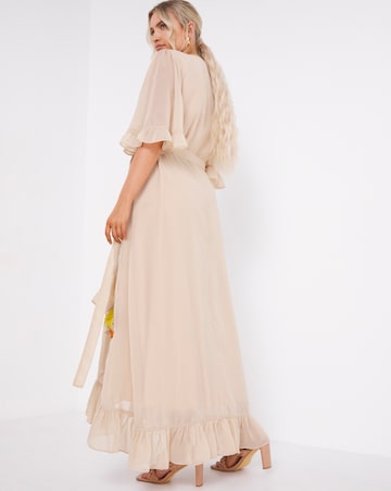Hope & Ivy Liliana Wrap Embroidered Midi Dress