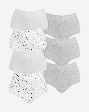 Pretty Secrets 7 Pack Cotton Full Fit Brief Knickers Heart Print