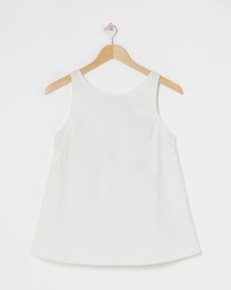 Simply Be White Bow Back Poplin Top