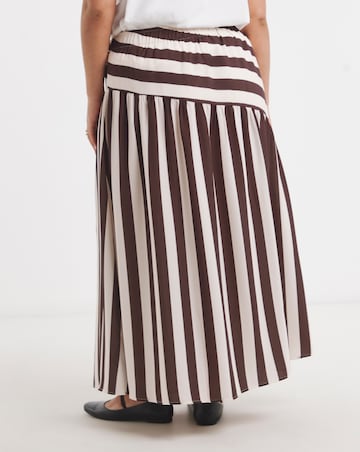 Chocolate Stripe Asymmetric Skirt