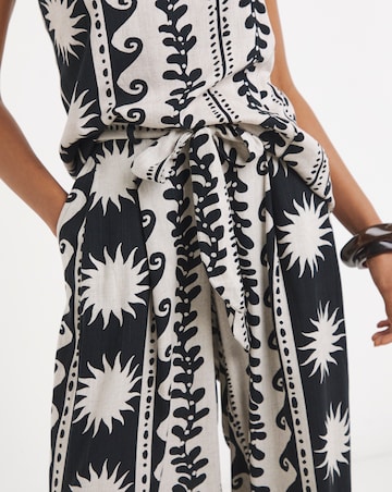Mono Printed Palazzo Trouser