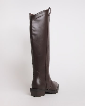 Zaida Western Cowboy Knee High Boots Ex Wide EEE Fit Super Curvy Calf