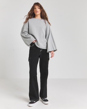 Grey Marl Toggle Detail Sweatshirt