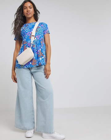 Blue Ditsy Supersoft Smock Top