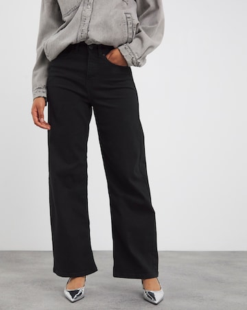 Black 24/7 Wide Leg Jeans