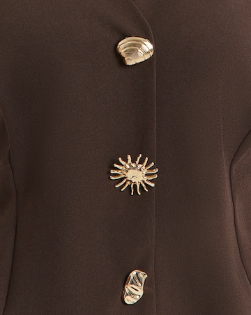 Scuba Crepe Tailored Waistcoat with Gold Button Embellishment