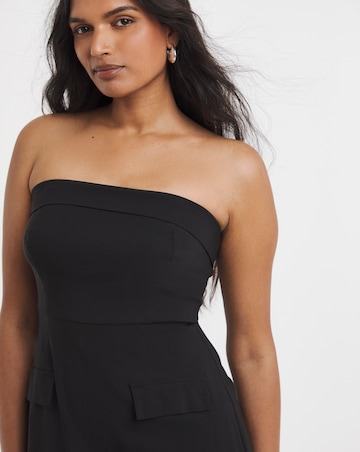 Black Utility Stretch Bandeau Mini Dress