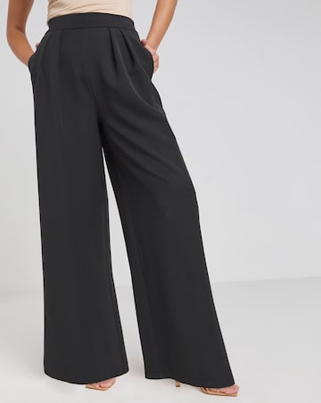 Flounce London Black Wide Leg Tailored Trousers