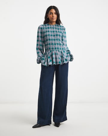 Simply Be Shirred Long Sleeve Top