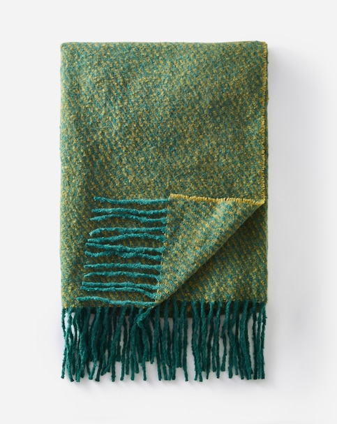 Striped Faux Mohair Throw