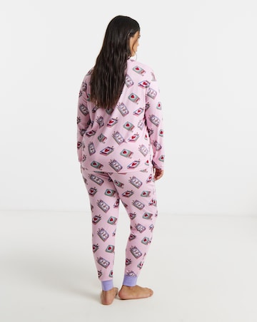 Chelsea Peers Classic Crew Neck Pyjama Set Perfect Match Print