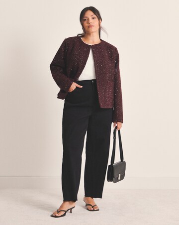 Simply Be Boucle Collarless Jacket With Wool