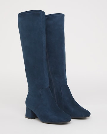 Claudia Low Block Heel Knee High Boots - Wide Fit (E) & Standard/Curvy Calf